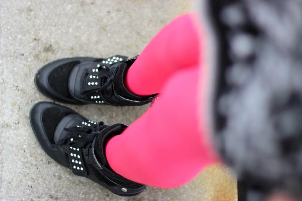 revolt wedge sneaker, neon tights, shoes