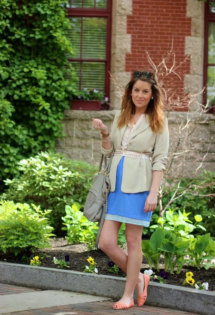 style tab, fashion blogger, belted blazer, summer, outfit,