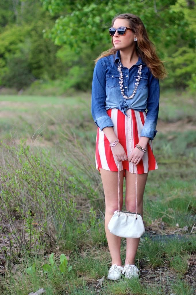 america, memorial day style, red, white and blue, stripes, chambray, fashion, style tab,