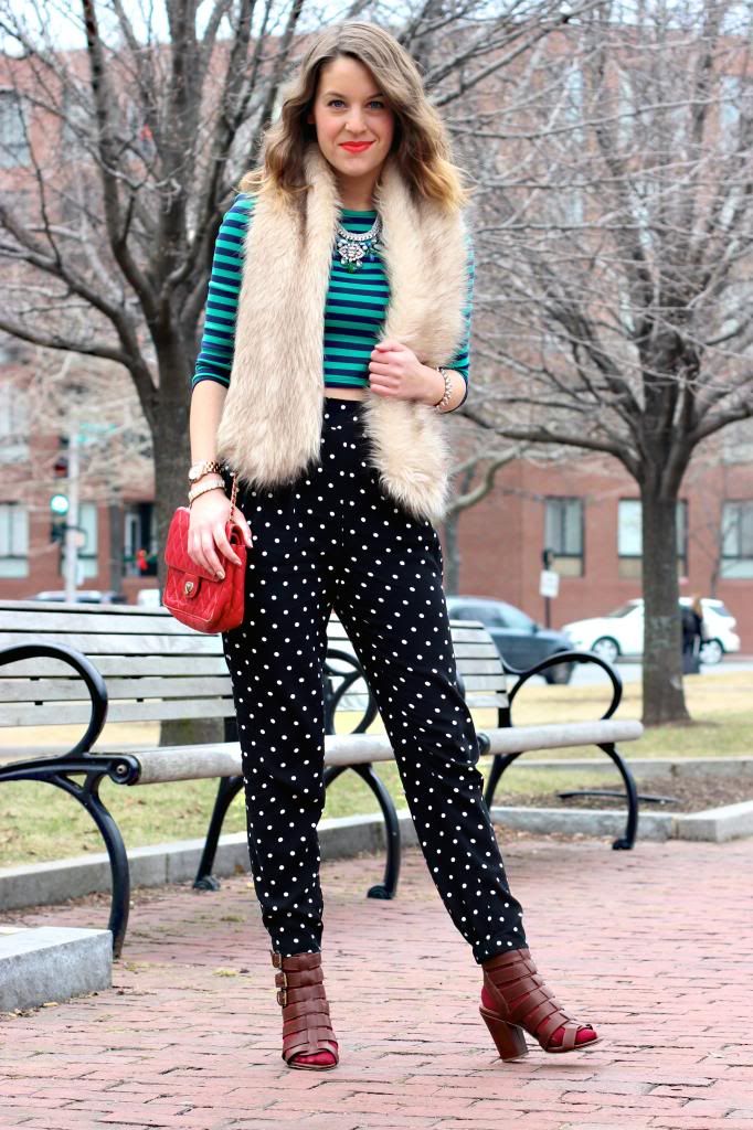 style tab, fashion blogger, boston blogger, mixed prints, stripes, polka dots