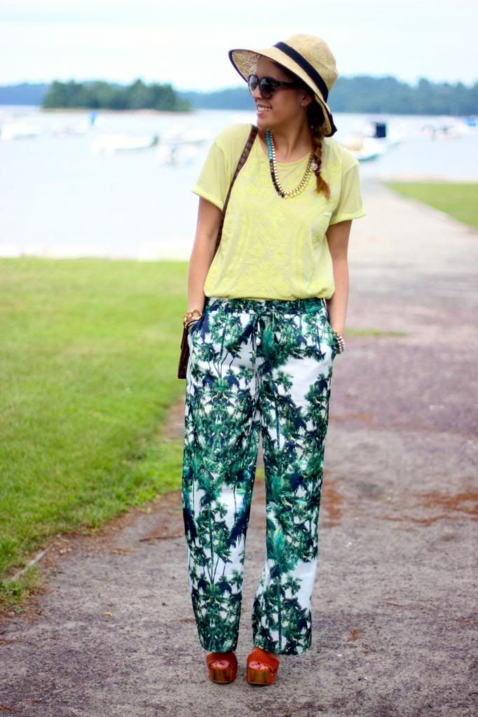 style tab, fashion blogger, boston blogger, vacation outfit, palm tree pants, boston fashion blogger,