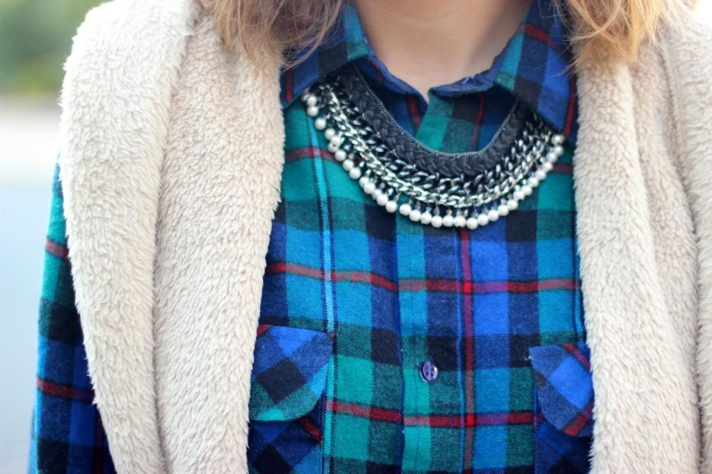 style tab, fashion blogger, boston blogger, flannel, faux fur vest, tobi,