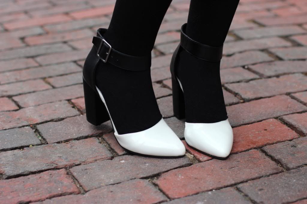 style tab, fashion blogger, boston blogger, valentines day, outfit, black and white heels, contrast heels