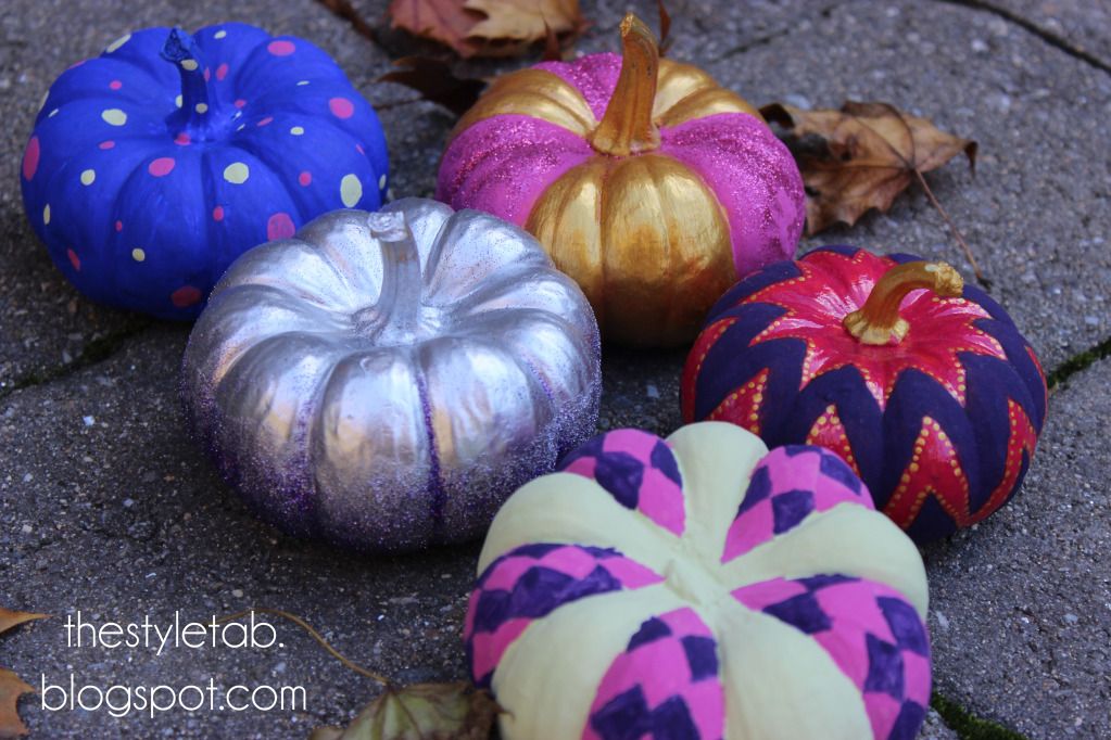 diy, painted pumpkin, modern pumpkin, halloween,