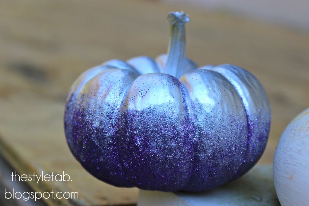 glitter pumpkin, diy, metallic pumpkin