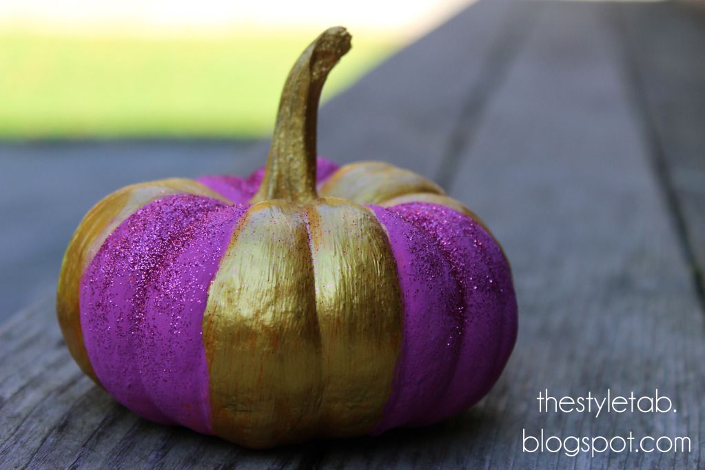 metallic pumpkin, gold pumpkin, glitter pumpkin, diy