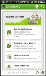 Evernote Application view