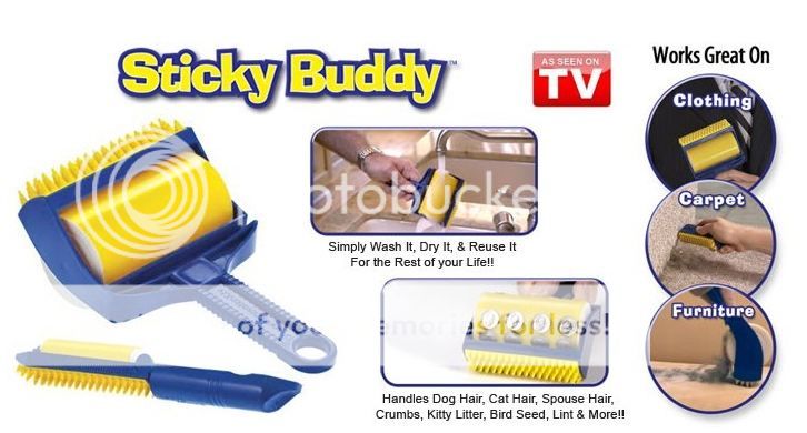 2 PC Set Reusable Sticky Buddy Picker Cleaner Lint Roller Pet Hair Remover Brush