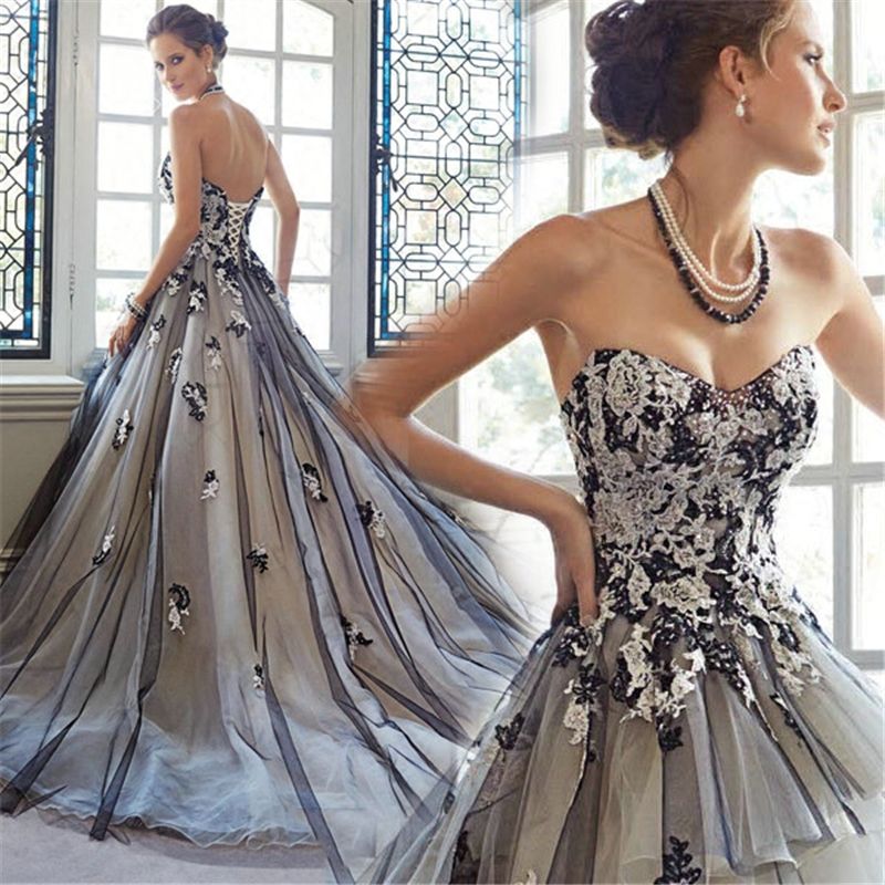 evening dress with train